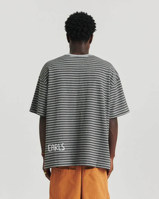 Stripe Block Tee - Grey