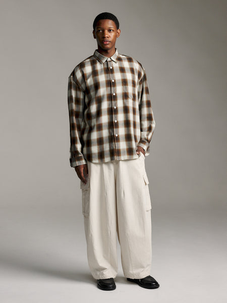 Ombre Check Shirt - Brown/Teal – Earls Collection