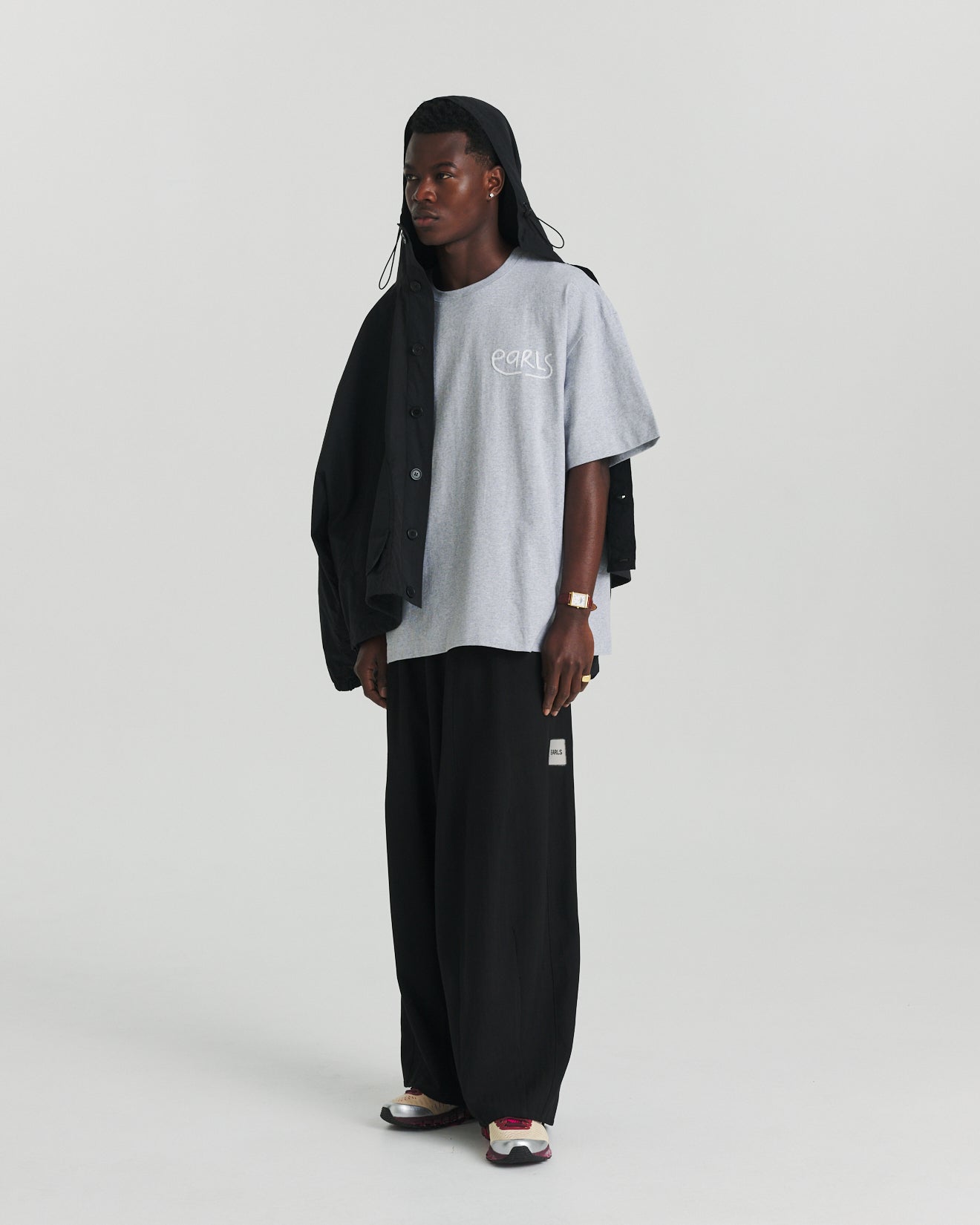 Thick Stitch Tee - Grey Marle