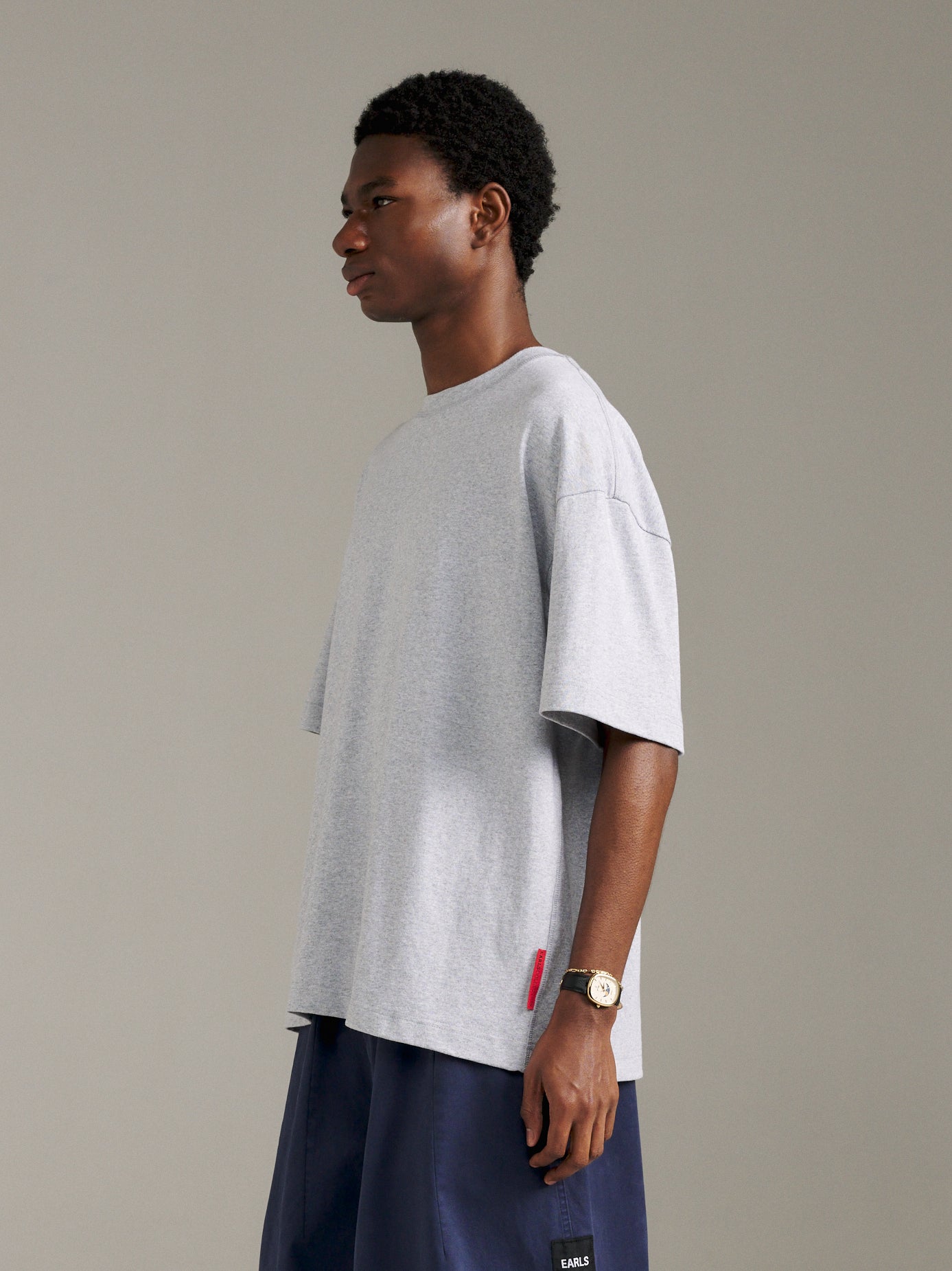 Tartan Tee - Grey Marle