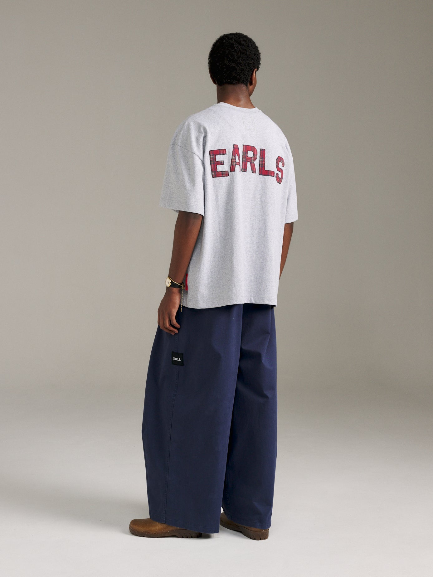 Tartan Tee - Grey Marle
