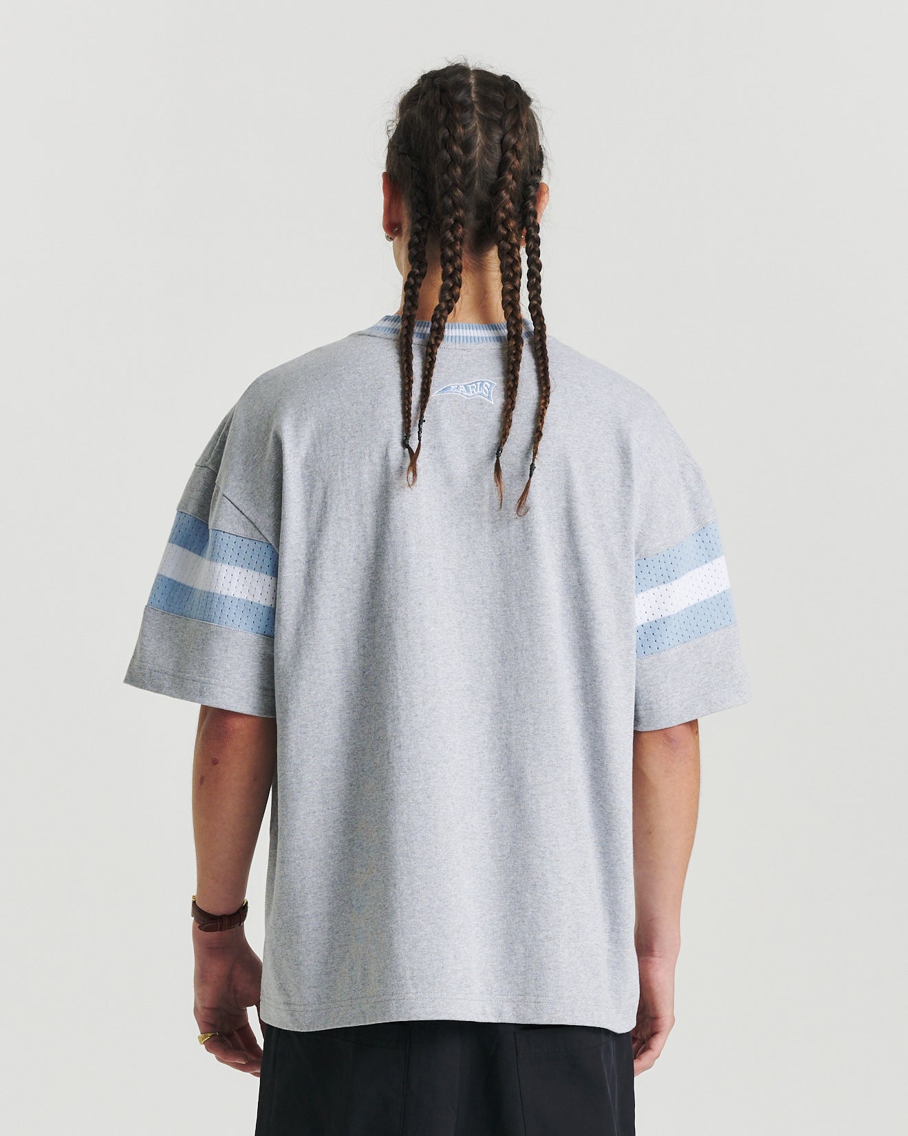 Knit Panel Tee - Grey