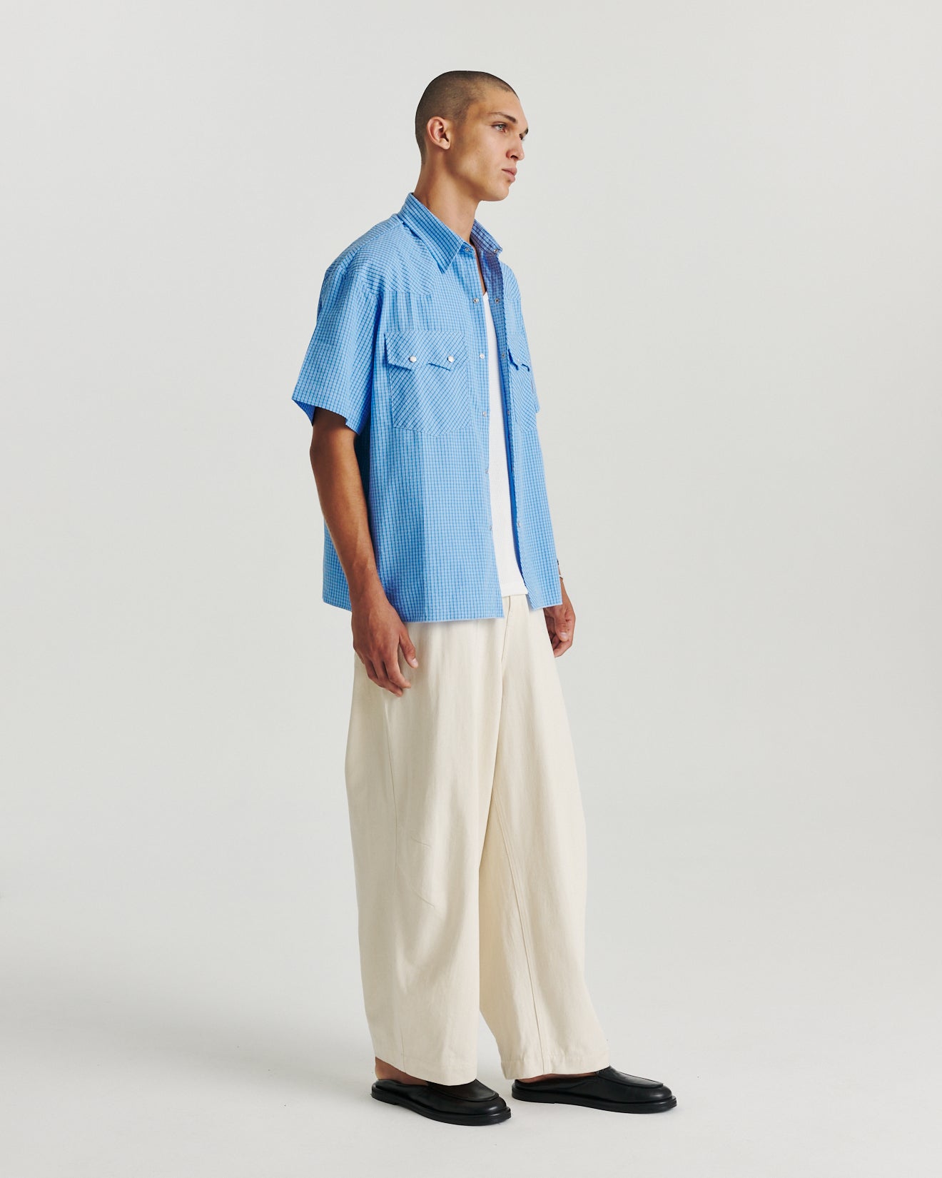 Boxy Western - Blue Check