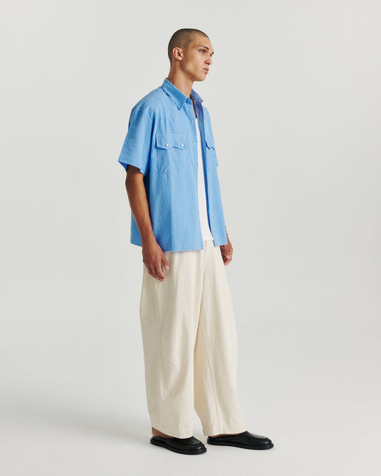 Boxy Western - Blue Check