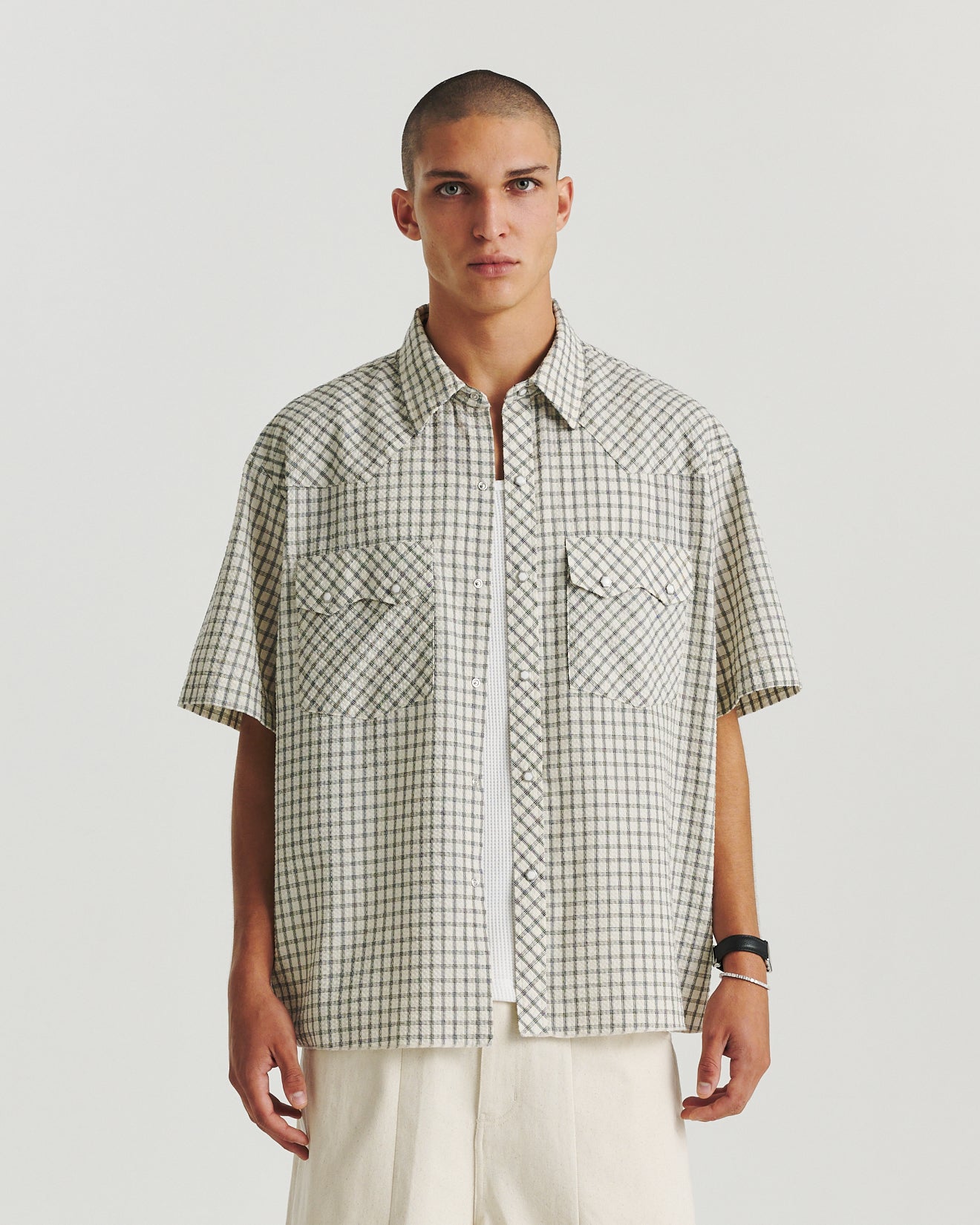 Boxy Western - Black Check