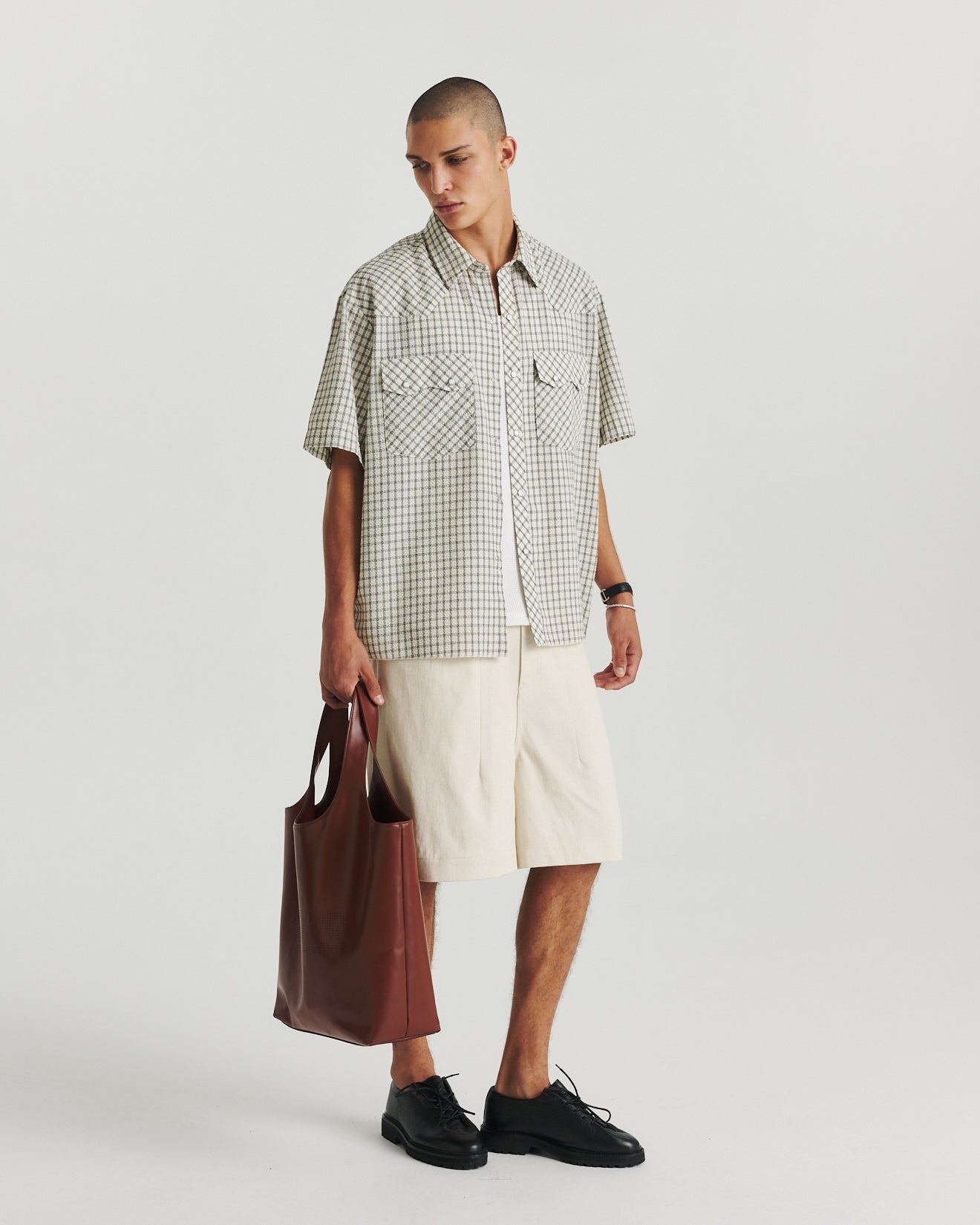 Boxy Western - Black Check