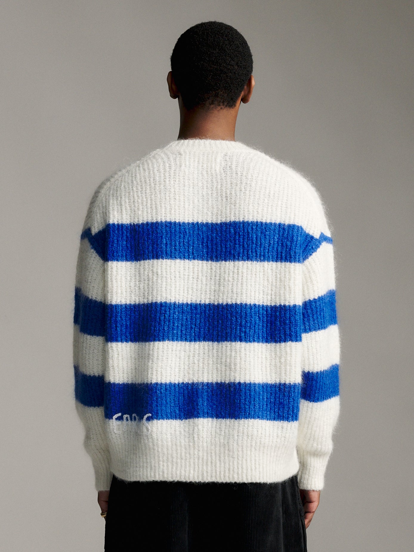 Stripe Mohair Knit - Off White/Blue