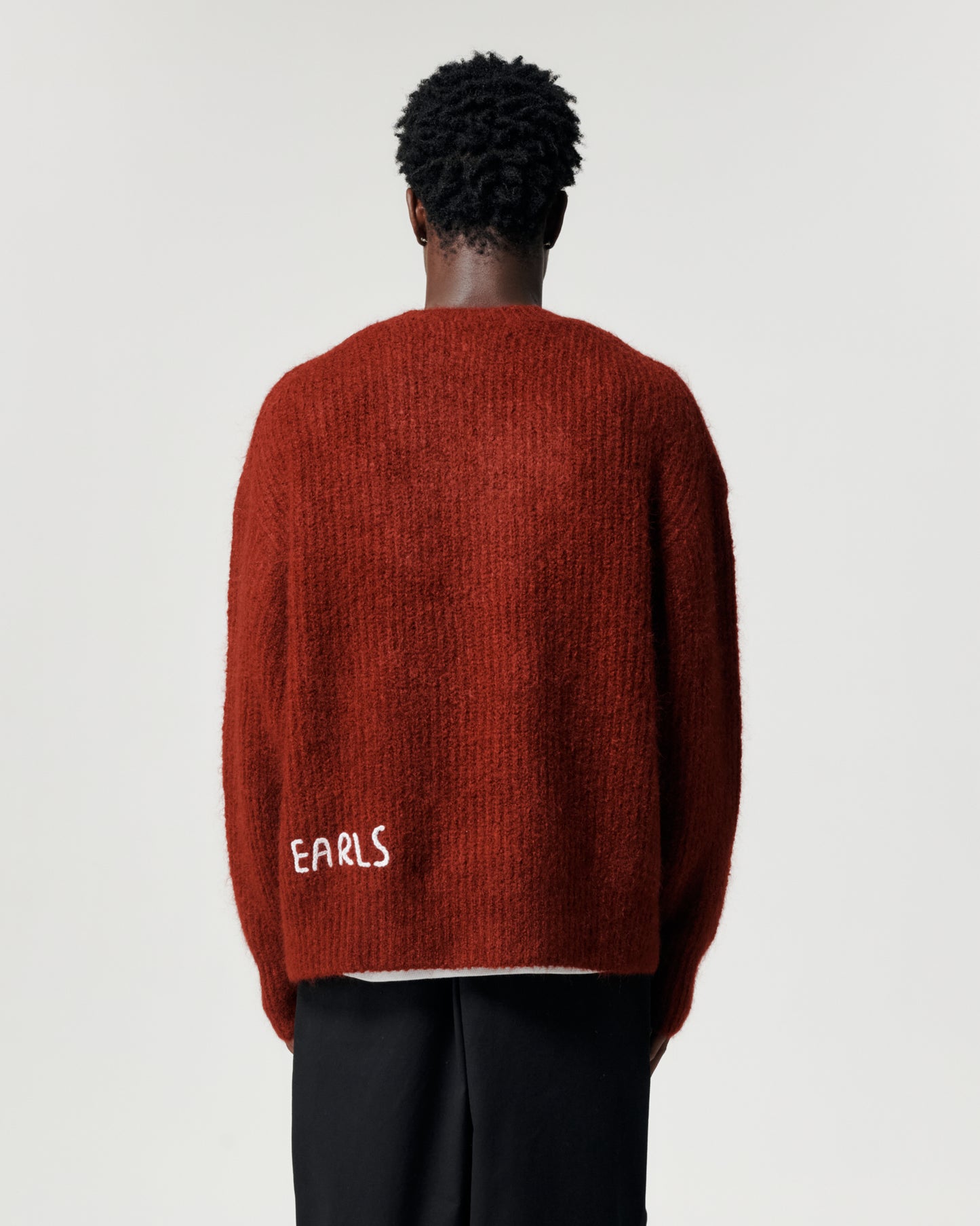 Mohair Knit Crew - Burgundy
