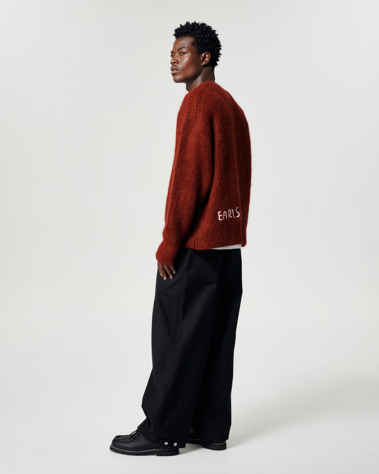 Mohair Knit Crew - Burgundy