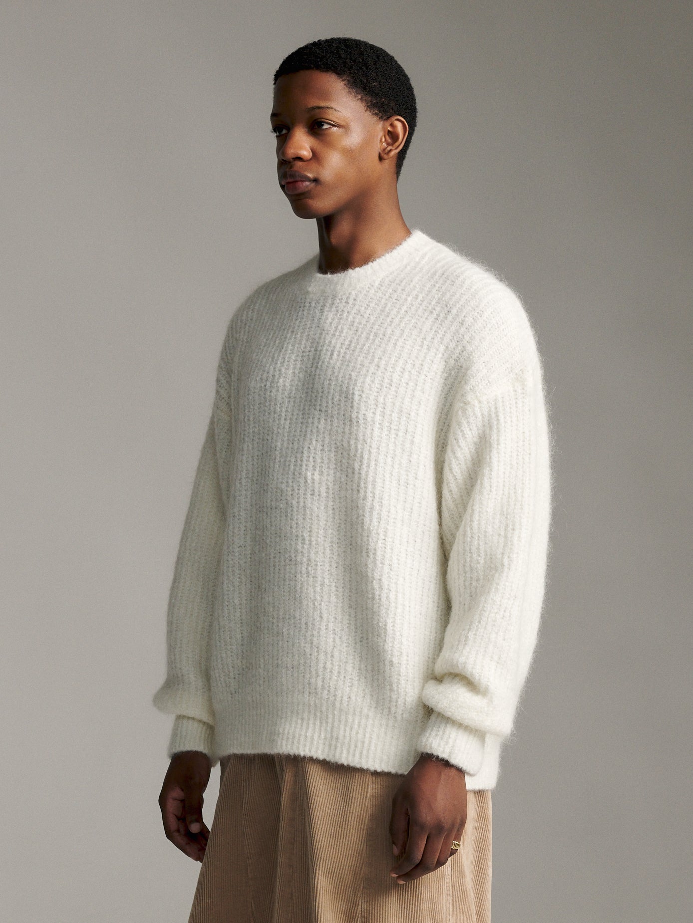 and per se ウールmixニット 長袖セーター 定価18700円 ニット/セーター ADAMPATEK / mohair mixed crewneck marble/モヘア