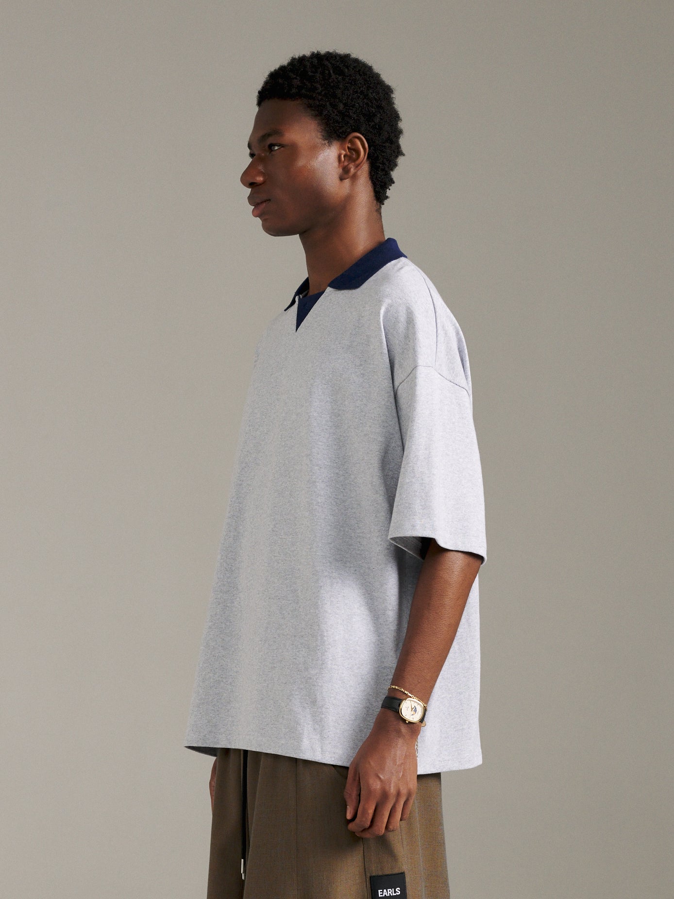 Sports Polo - Grey Marle/Navy