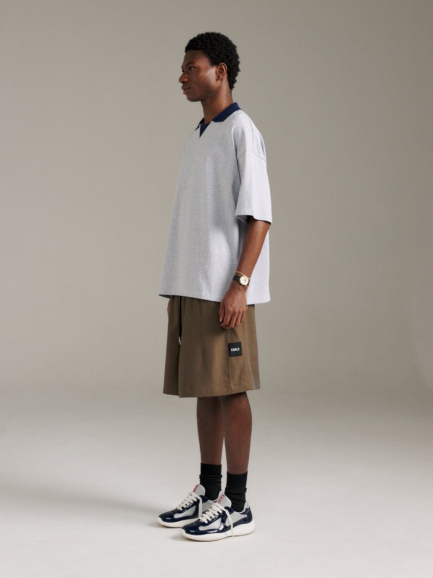 Sports Polo - Grey Marle/Navy