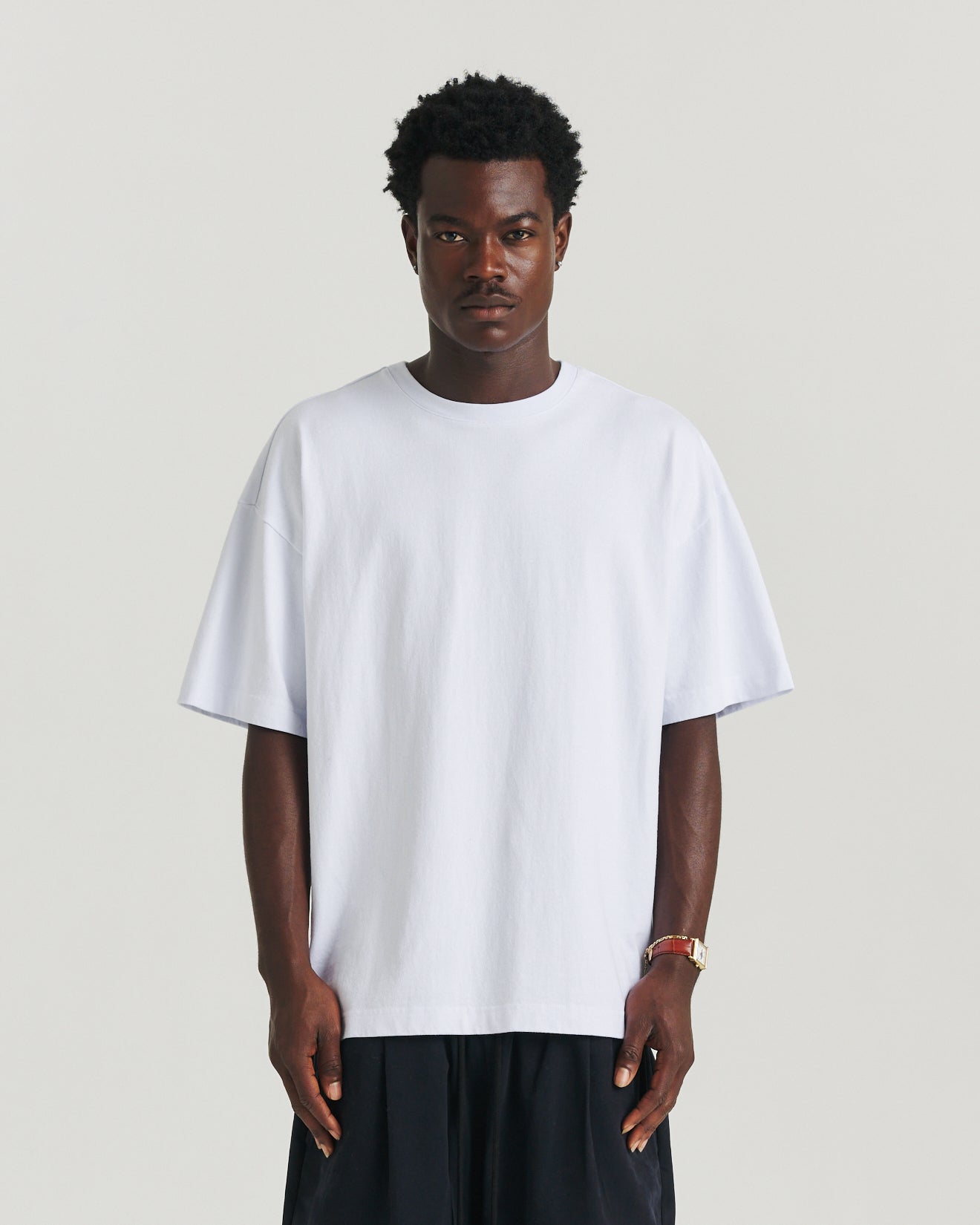 Felt Tee - White/Navy