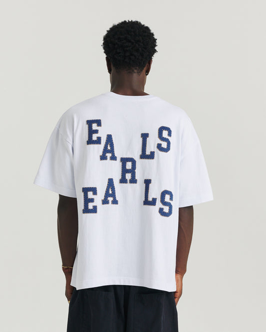 Felt Tee - White/Navy