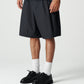 Twin Pleat Poplin Short - Black