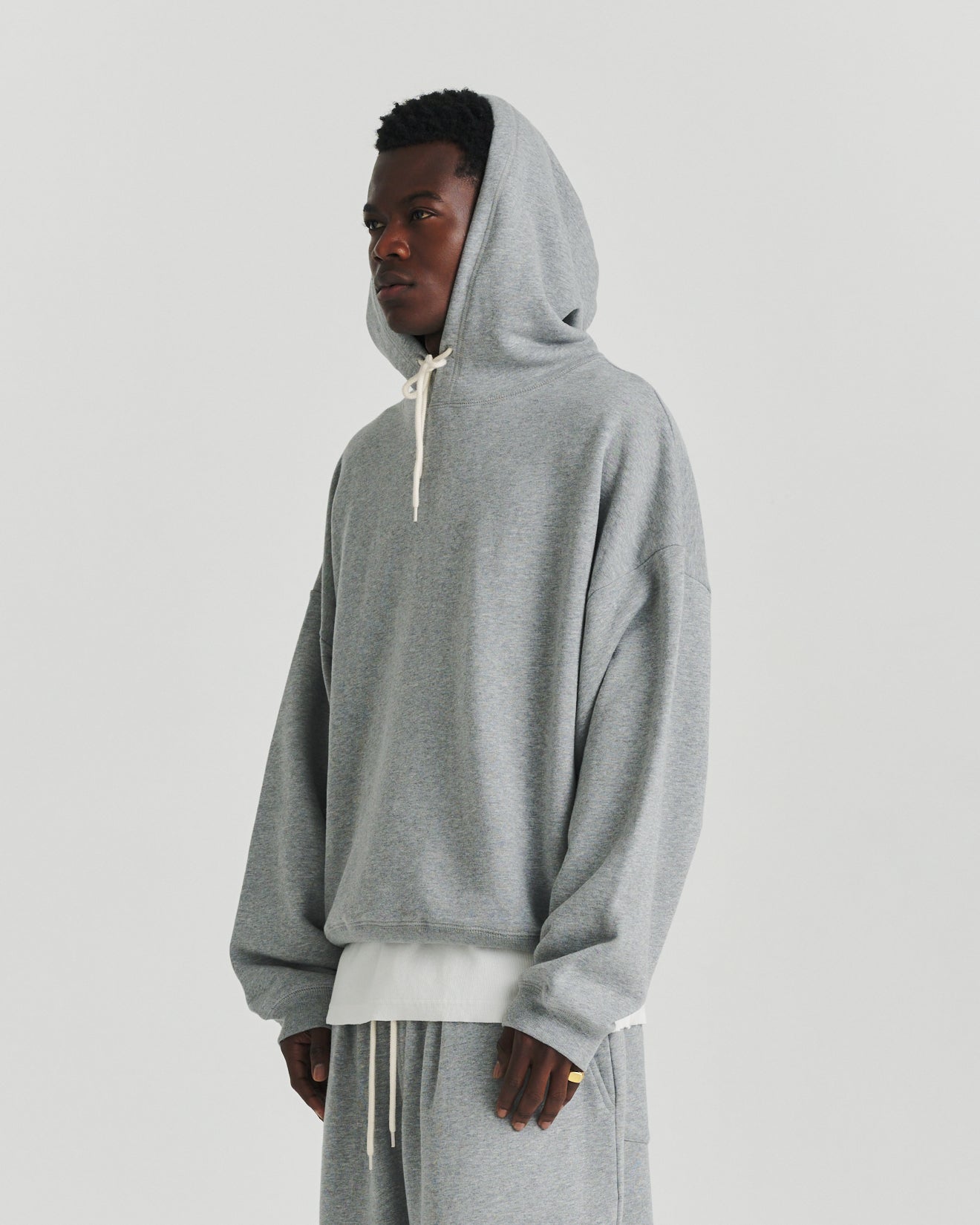 Warm Up Hood - Grey Marle