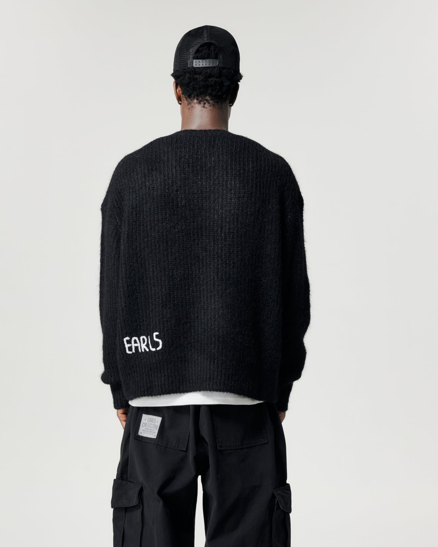 Mohair Knit Crew - Black