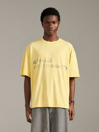 Reverse Logo Tee - Pale Yellow