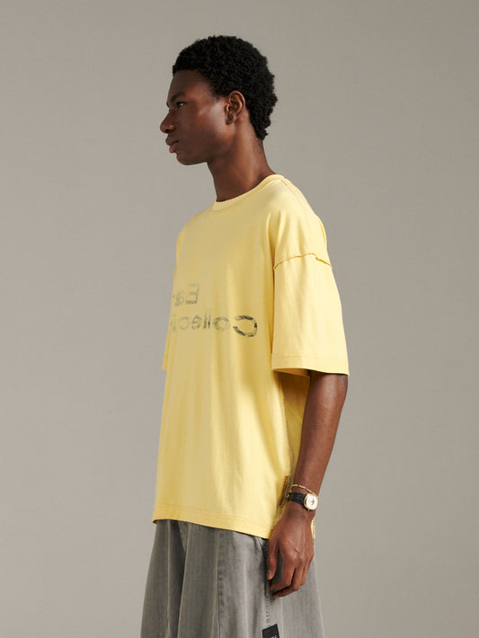 Reverse Logo Tee - Pale Yellow
