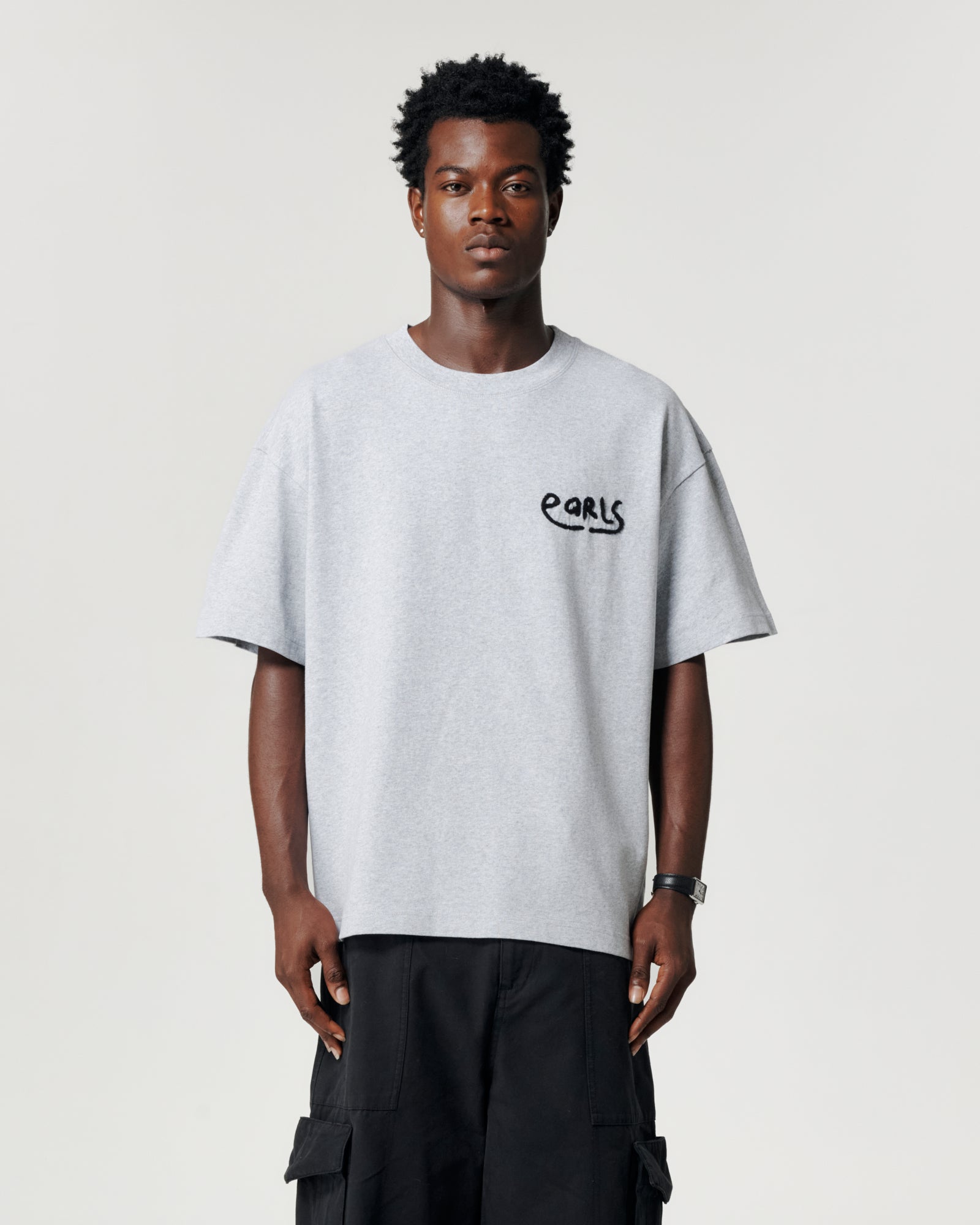 Thick Stitch Block Tee - Grey/Black