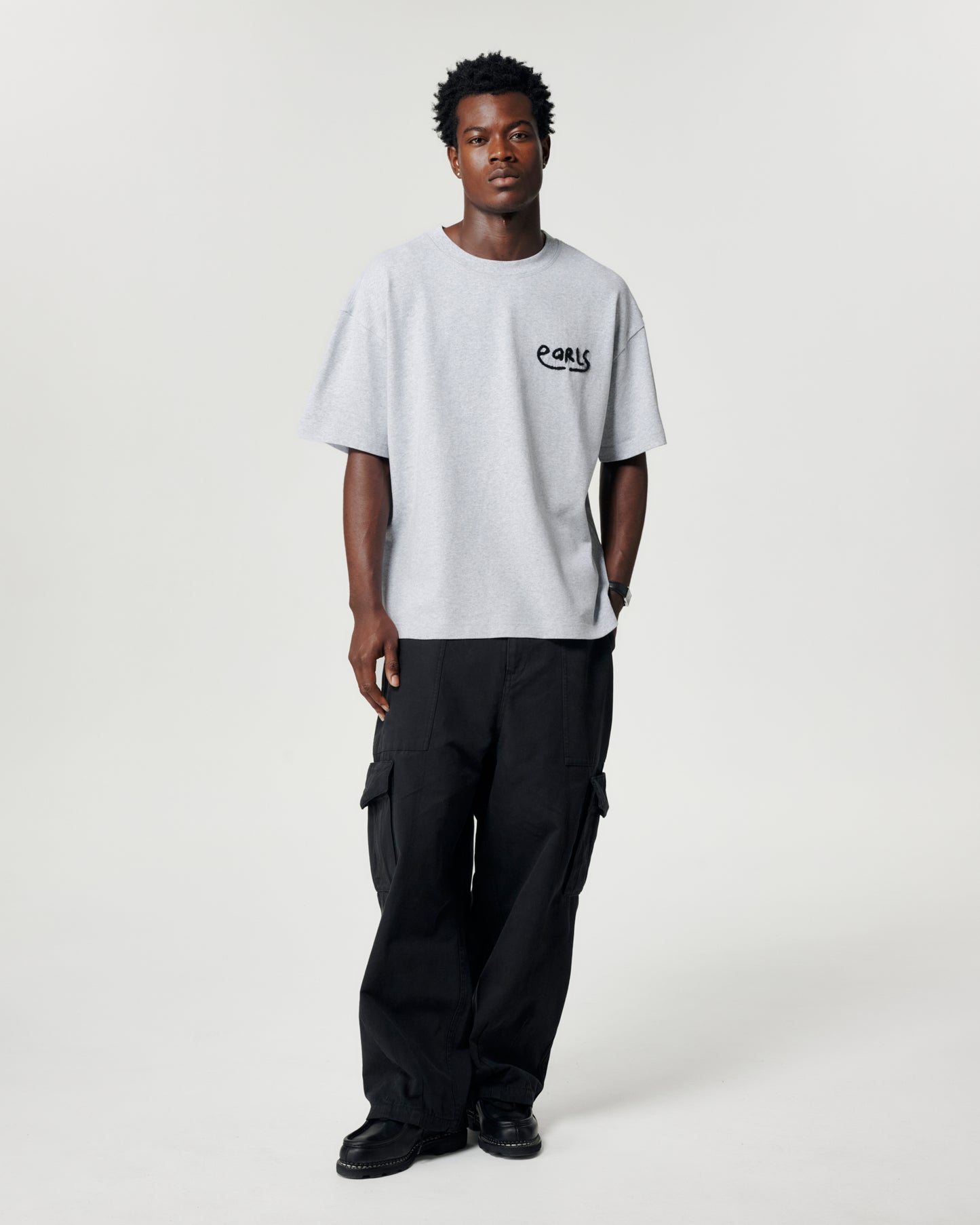 Thick Stitch Block Tee - Grey/Black