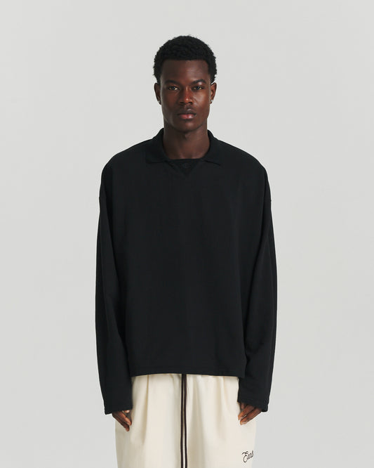 L/S Sports Polo - Black