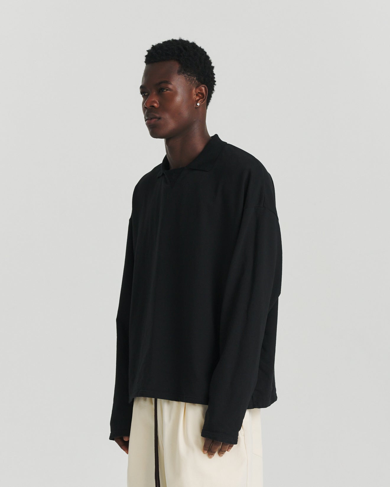 L/S Sports Polo - Black