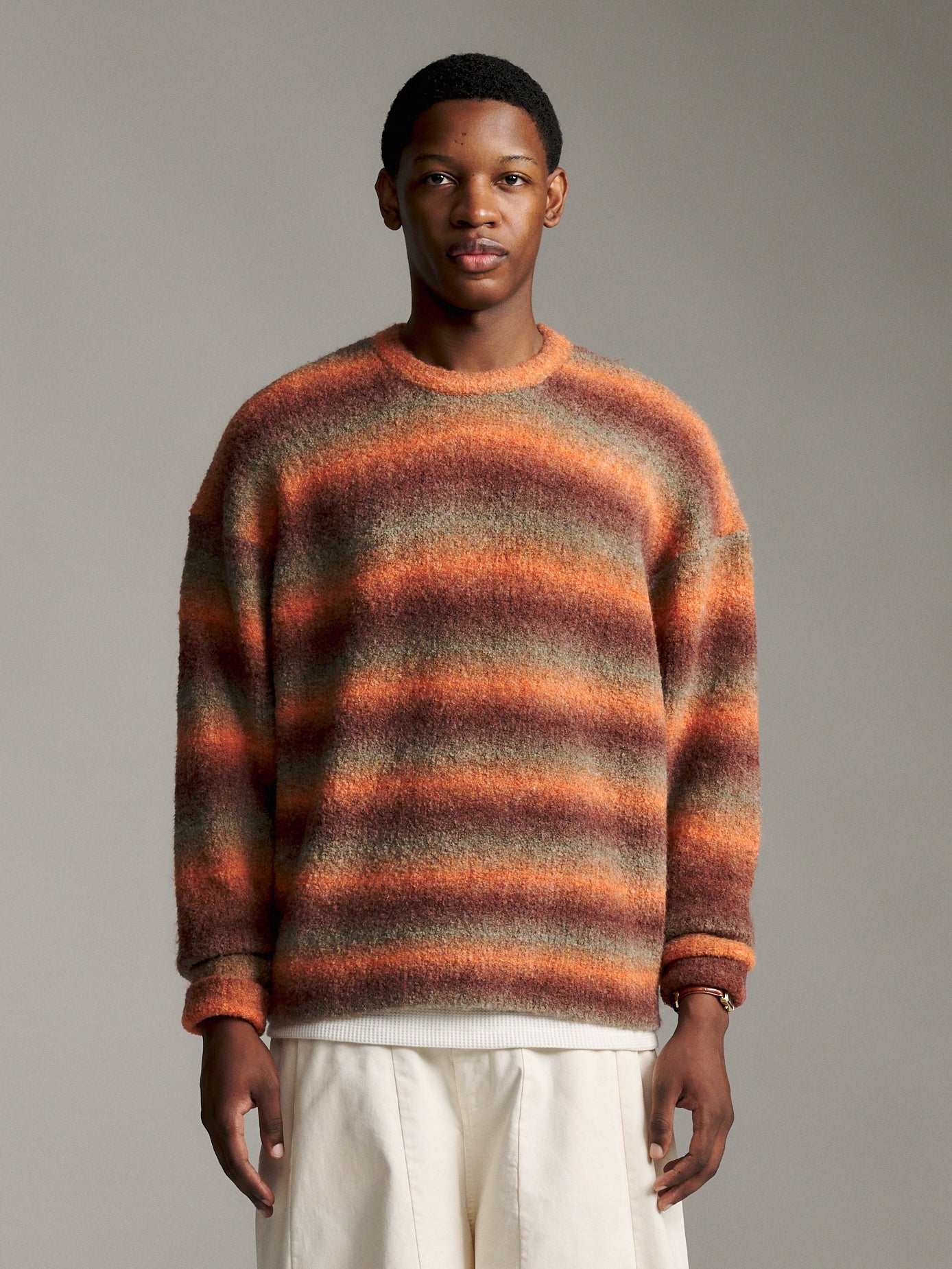 Ombre Knit Crew - Orange