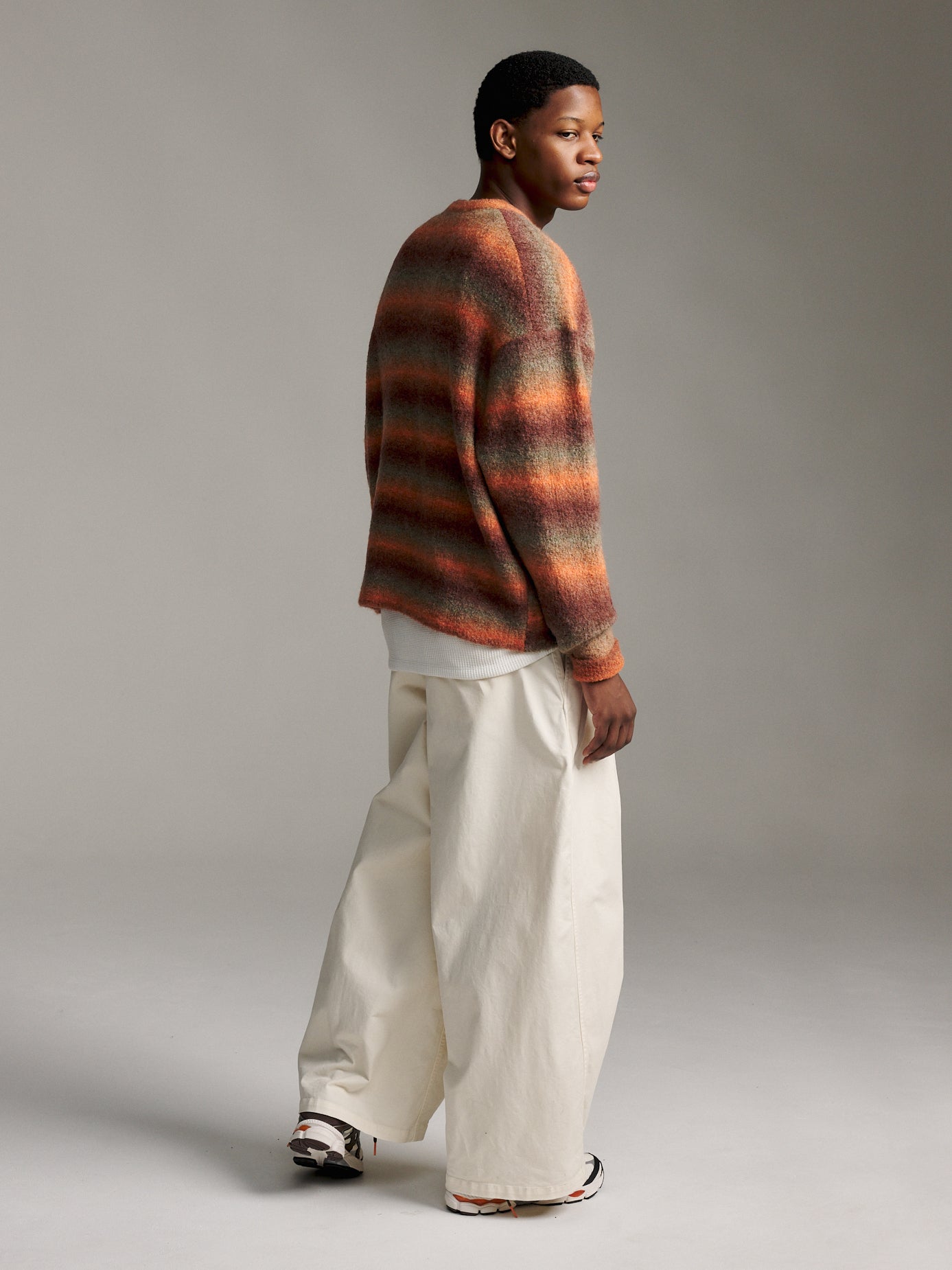 Ombre Knit Crew - Orange