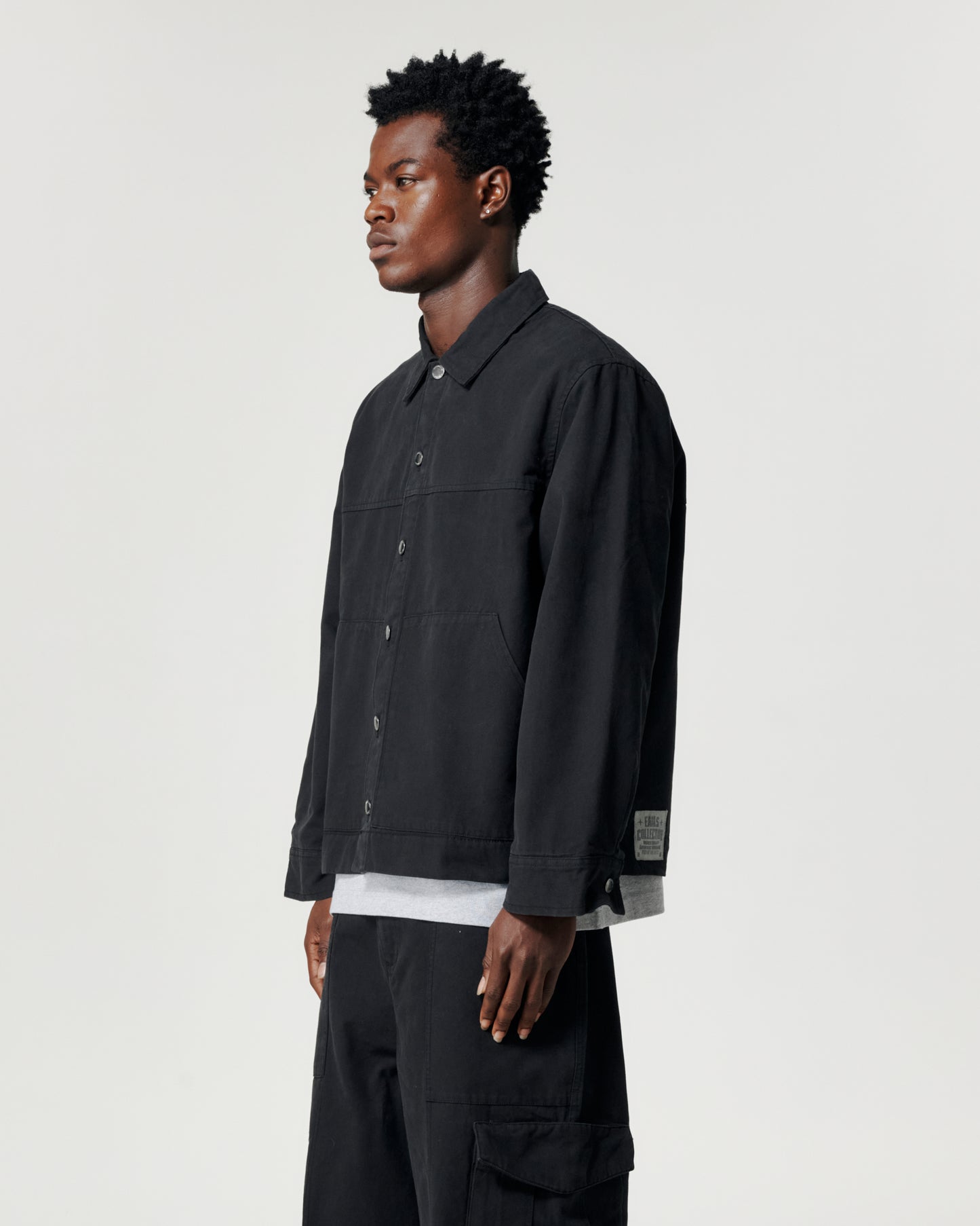 Cropped Work Jacket - Coal