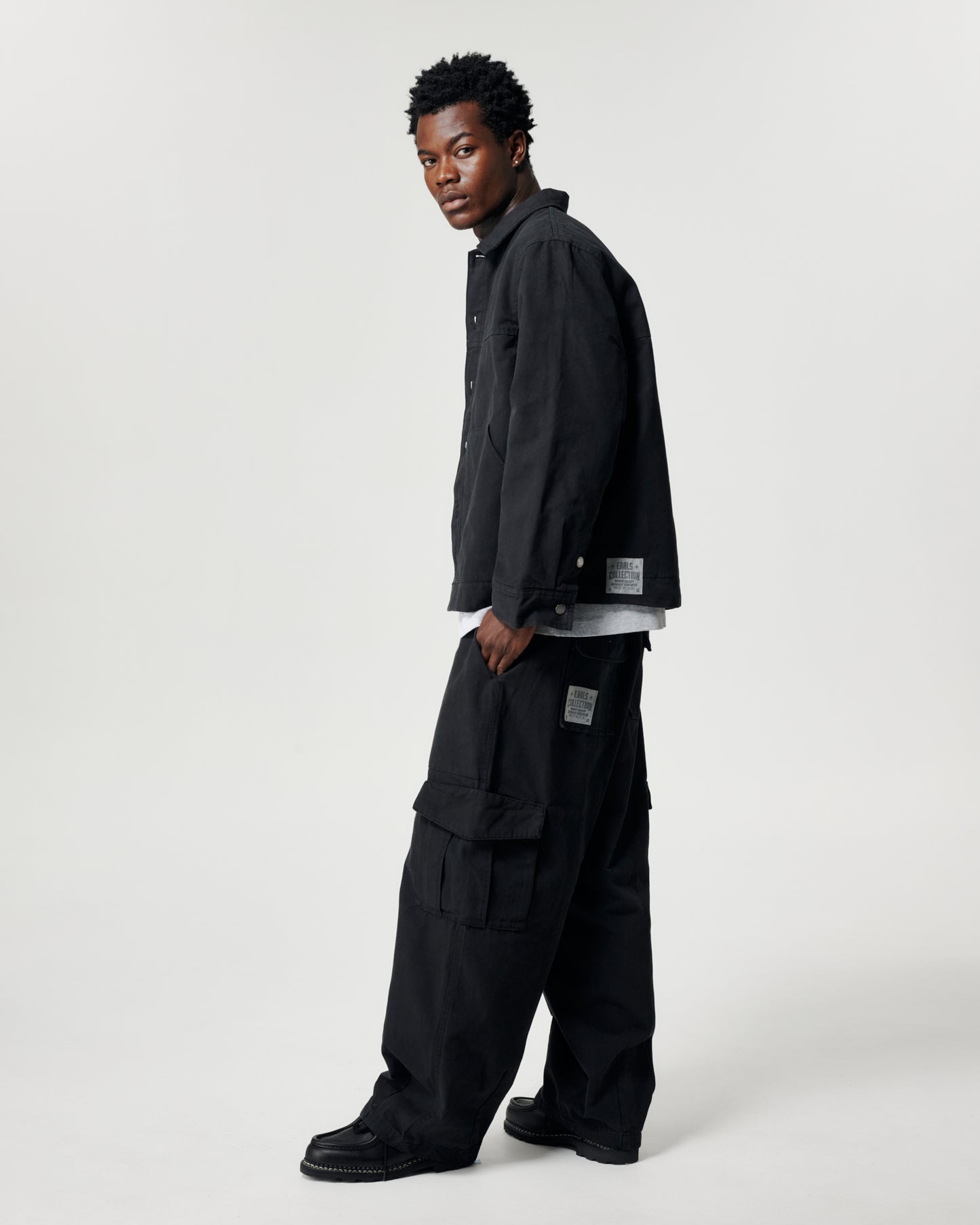 Cropped Work Jacket - Coal