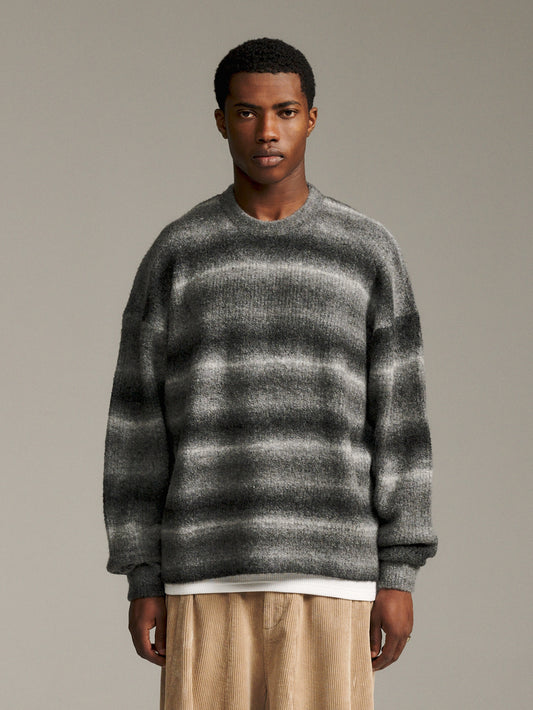 Ombre Knit Crew - Greyscale