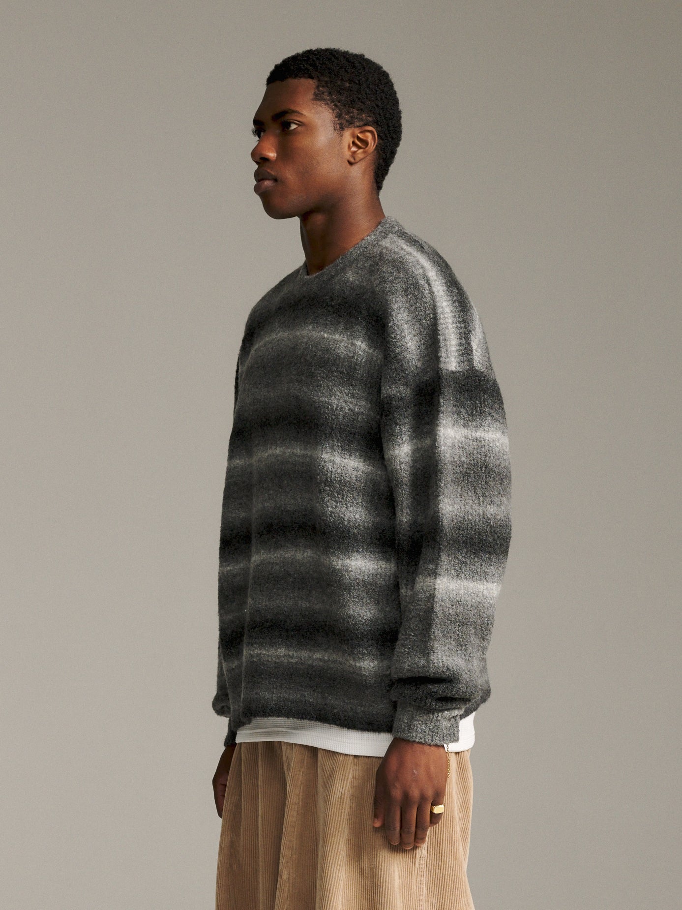 Ombre Knit Crew - Greyscale