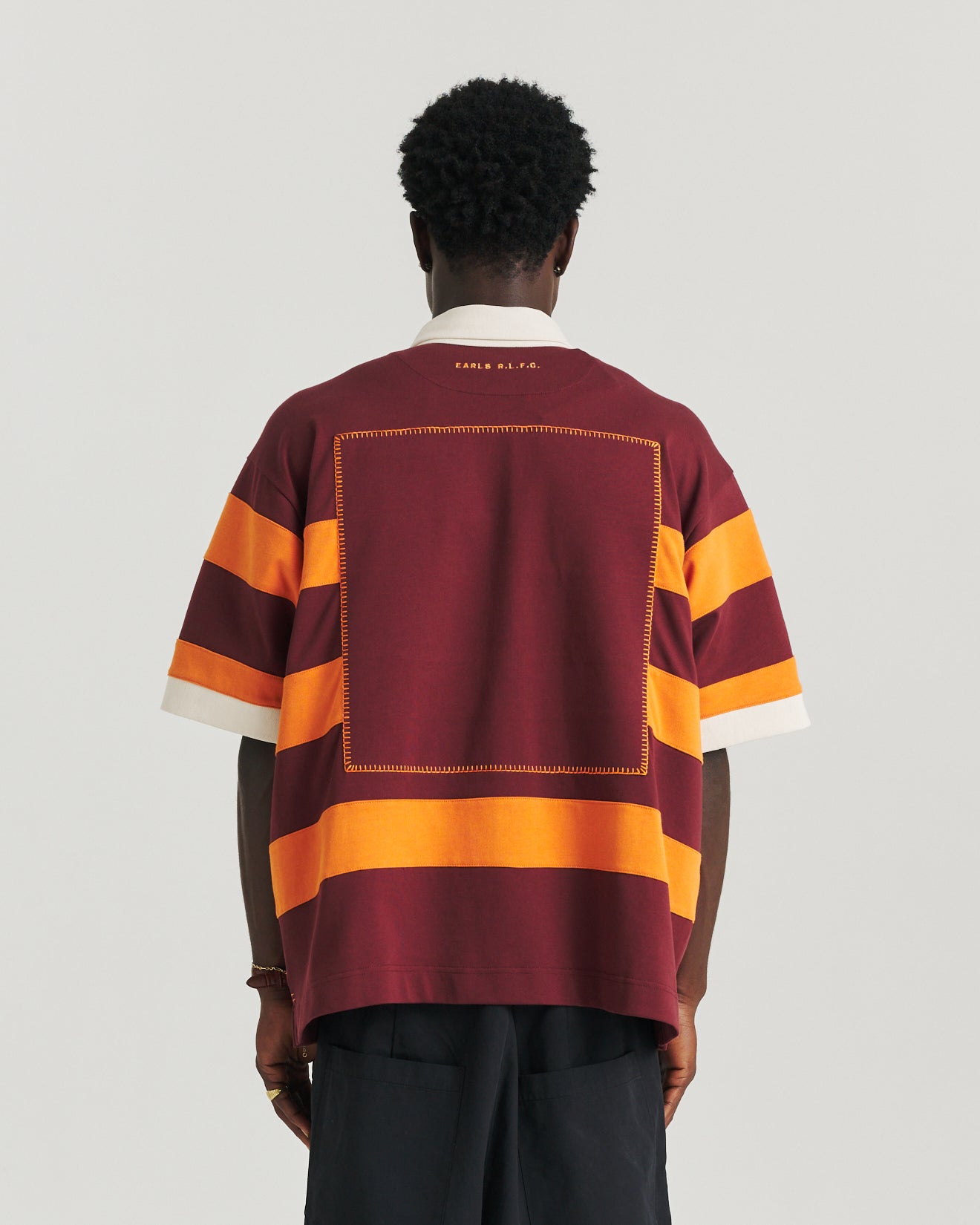 Stripe Rugby - Orange/Wine