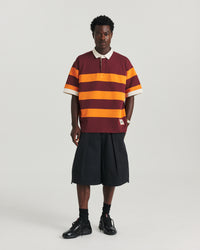 Stripe Rugby - Orange/Wine