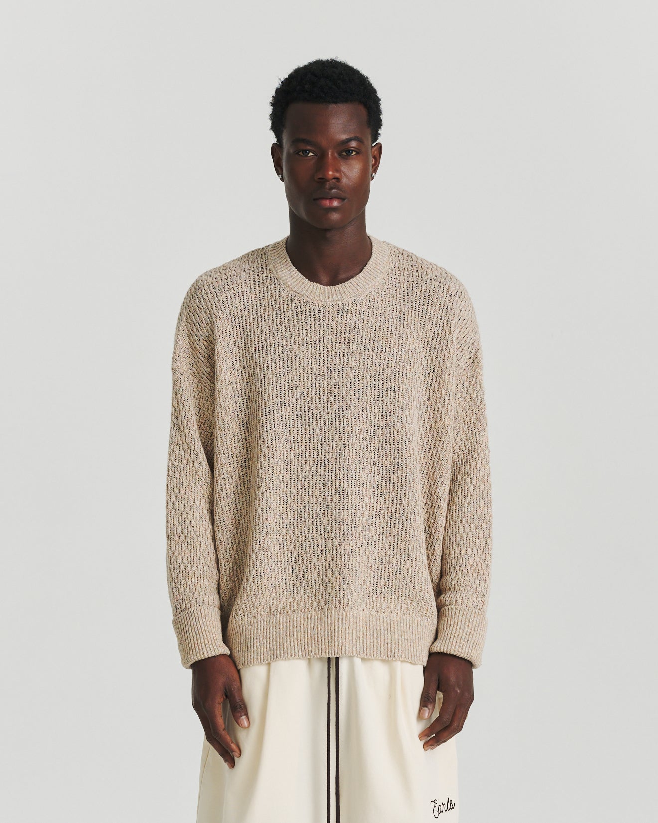 Linen Knit Crew - Orange