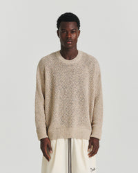 Linen Knit Crew - Orange