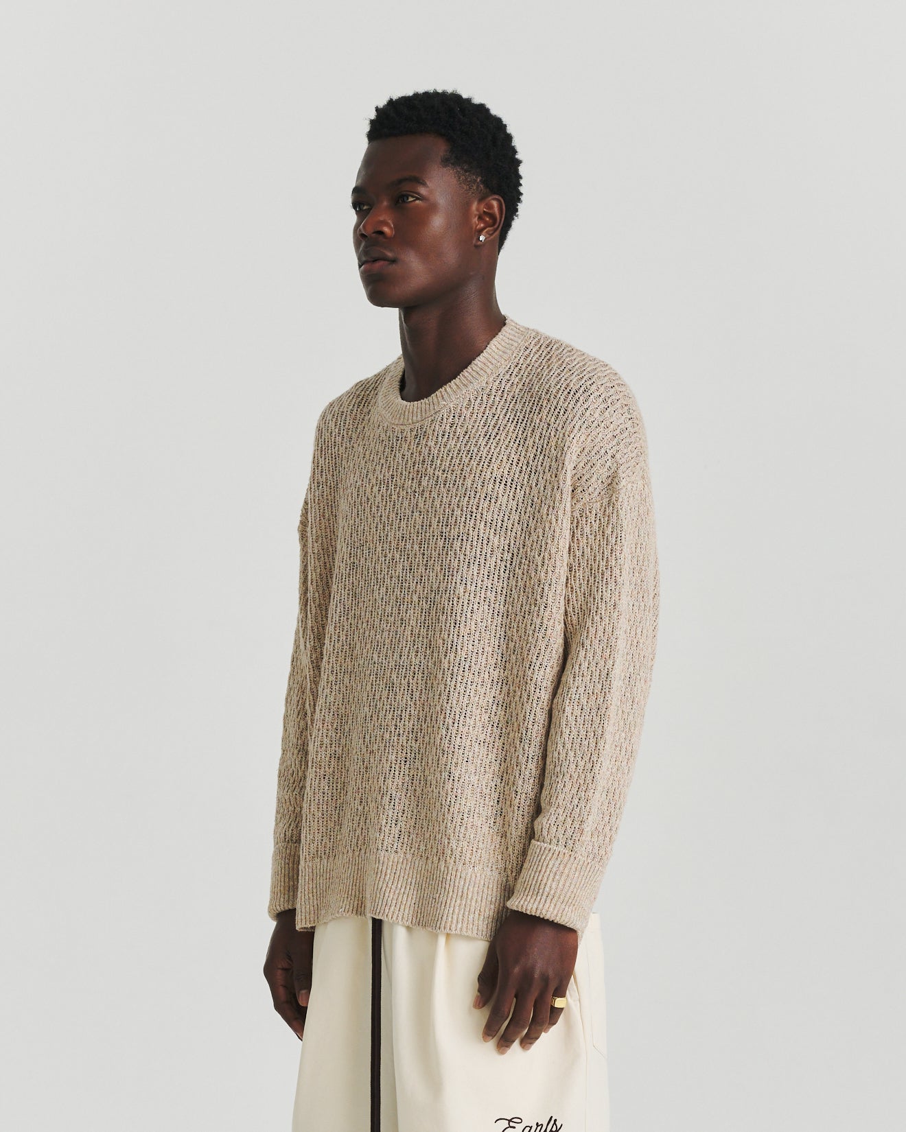 Linen Knit Crew - Orange