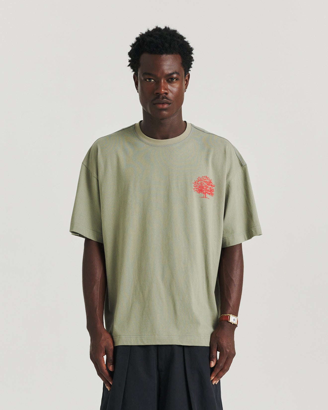 Family Owned Tee - Sage/Red