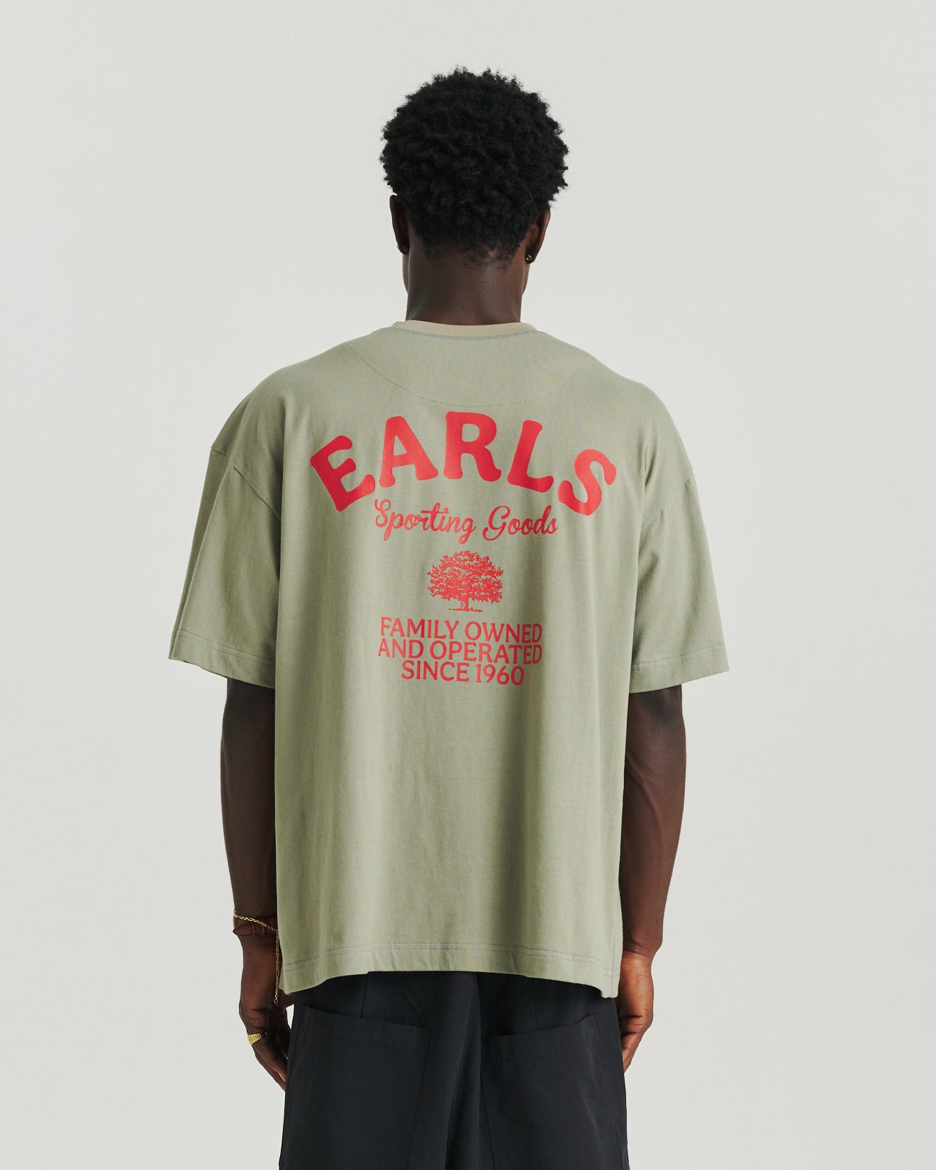 Family Owned Tee - Sage/Red