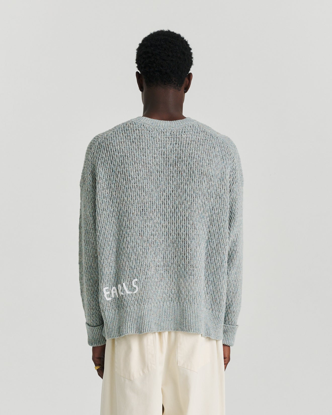 Linen Knit Crew - Blue