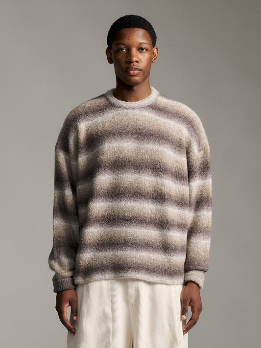 Ombre Knit Crew - Brown