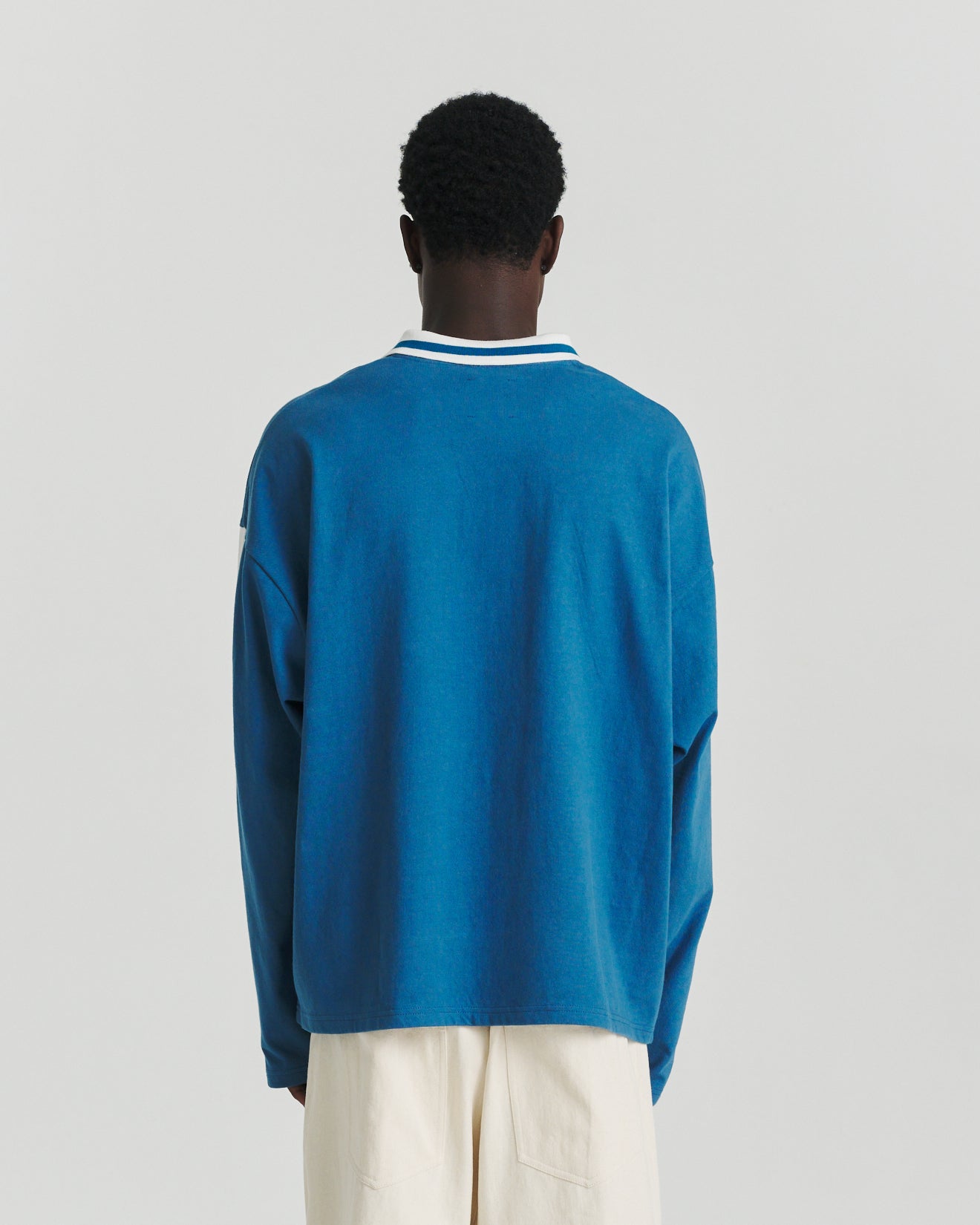 L/S Sports Polo - Blue/Pristine