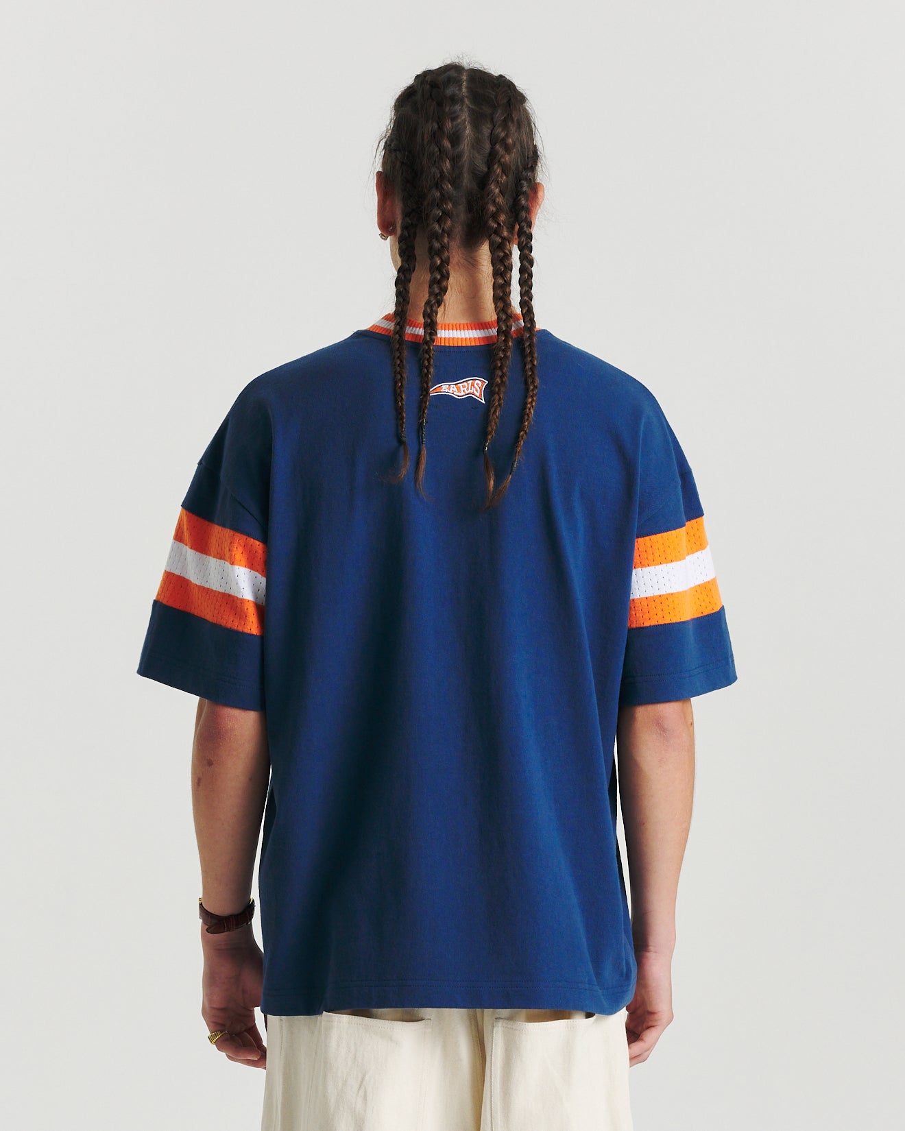 Knit Panel Tee - Blue