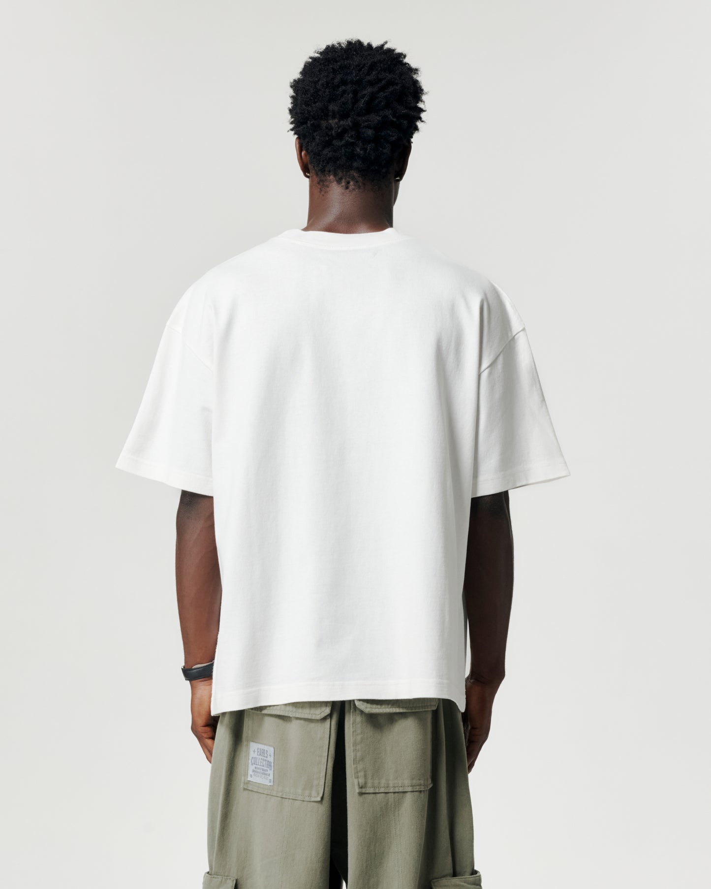 Thick Stitch Block Tee - White/Ice