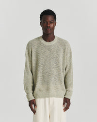Linen Knit Crew - Green