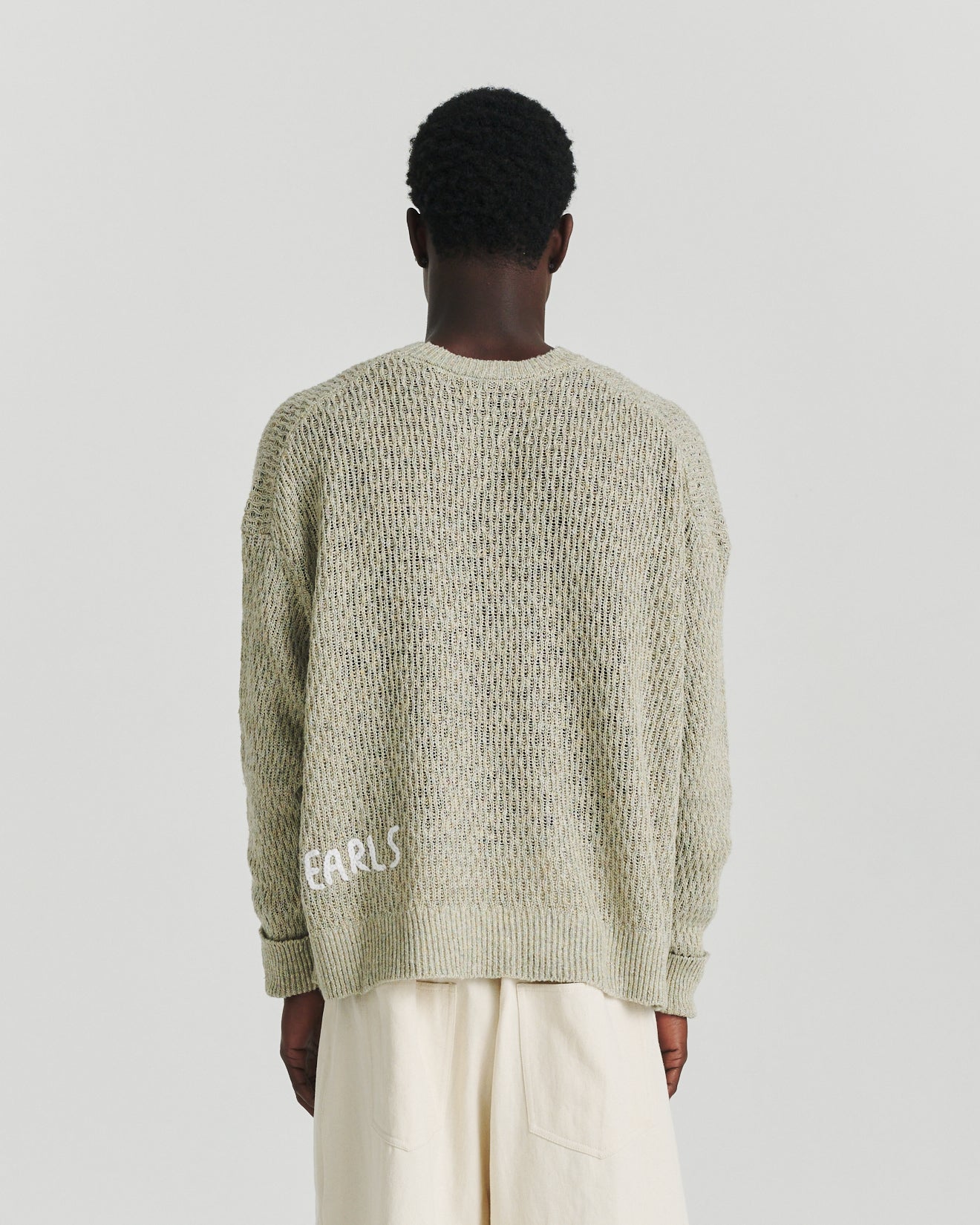 Linen Knit Crew - Green