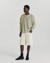 Linen Knit Crew - Green