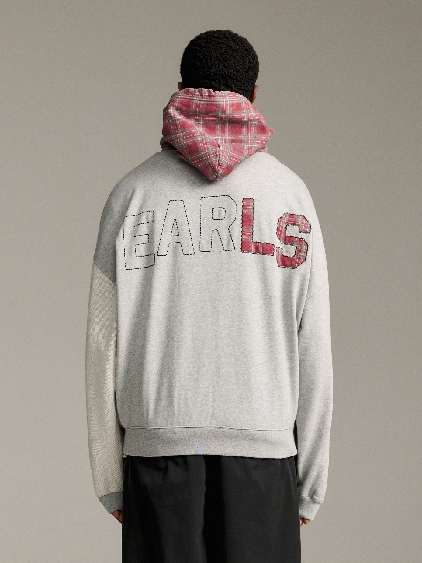 Contrast Zip Hood - Grey Marle
