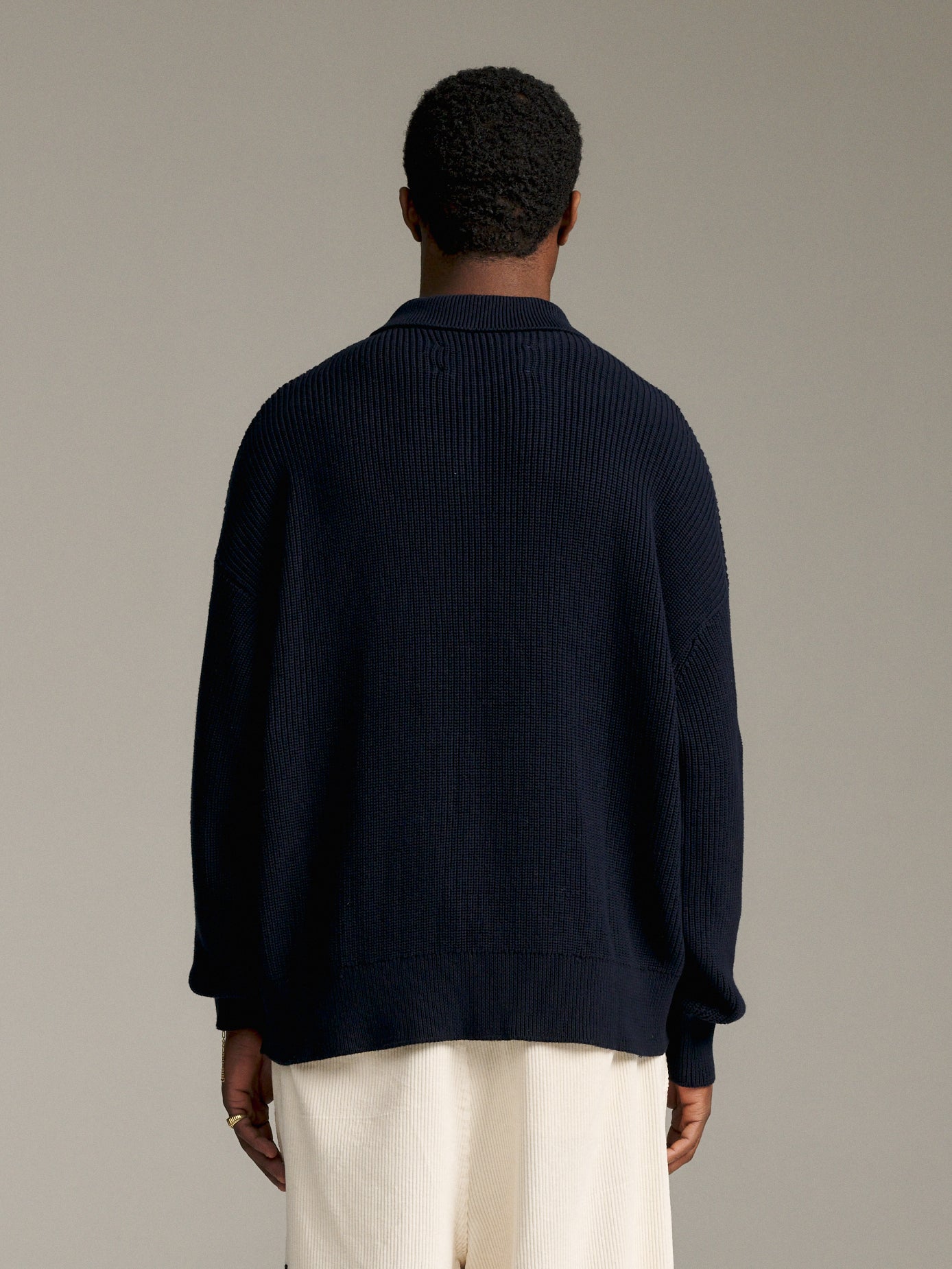 Solid Knit Polo - Navy